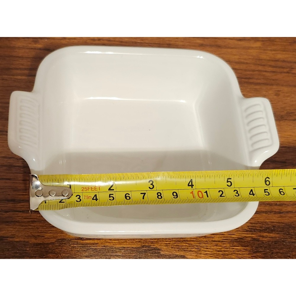 Le Creuset White Stoneware Square Baker Casserole Dish 20-06 6x6 Inch Small - Picture 7 of 7